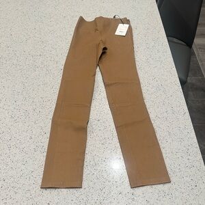 Theory 100% Lamb Leather Leggings Yoke Tan Urban Street Clay NWT Size 00